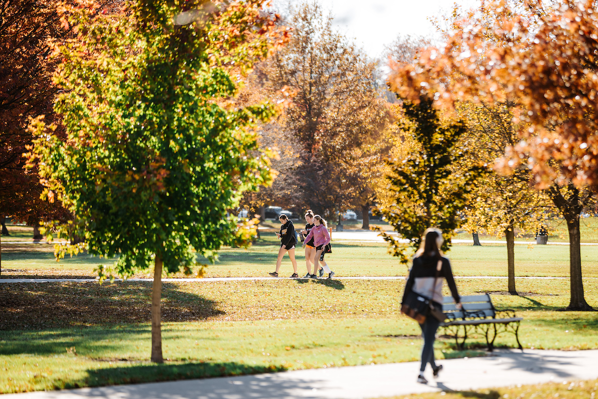 Photo of a student in the fall