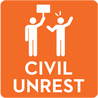 web icon representing civil unrest