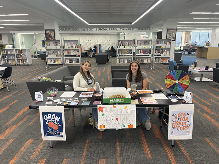 Students helping others register to vote