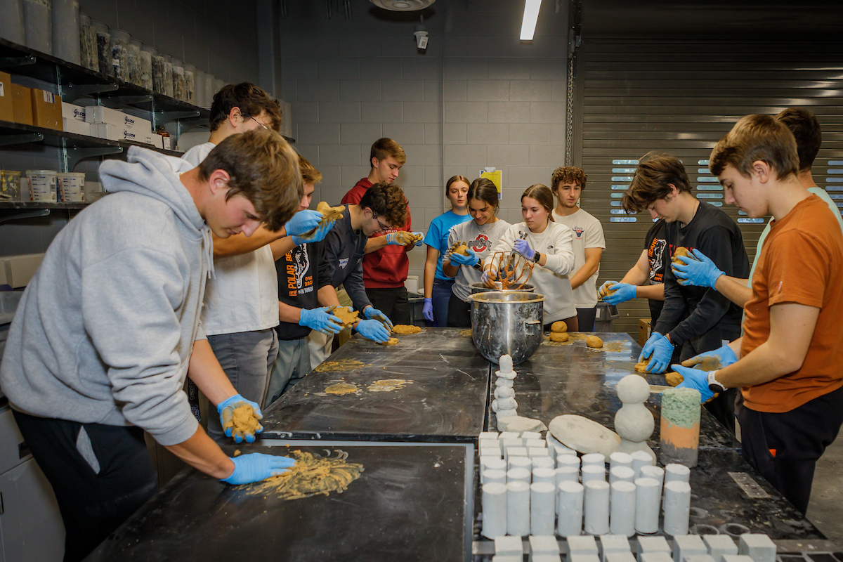 Working with new concrete in lab