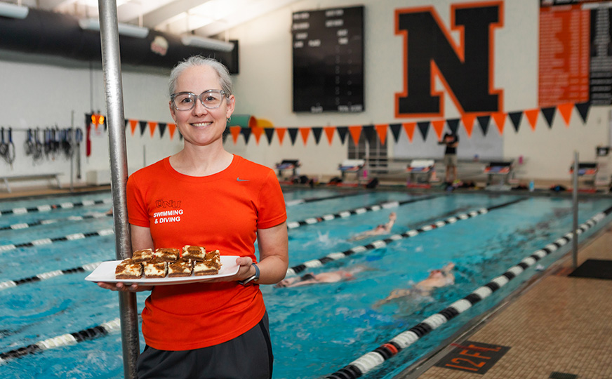 Photo of Erin with her baked goods