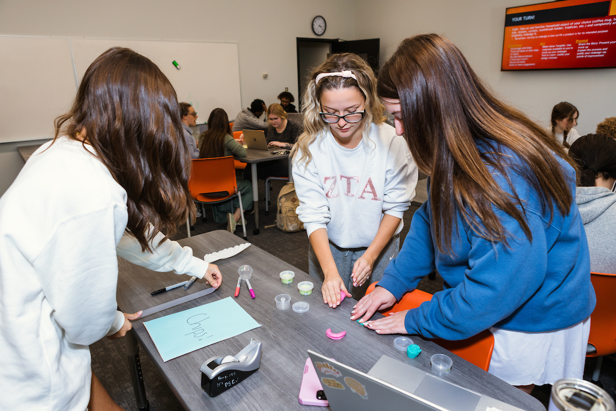 students working on a project