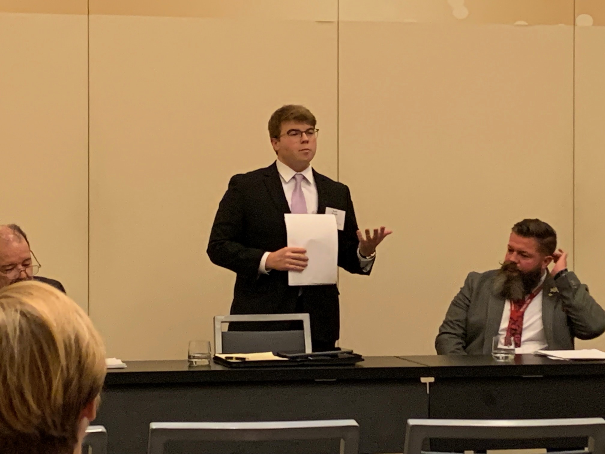 Social Studies Education major Jacob Wagner presents the Phi Alpha Theta regional meeting at the Virginia Military Institute.