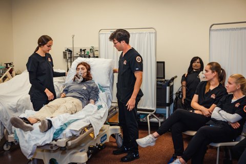 Photo from the Nursing Simulation, Students learn to interact