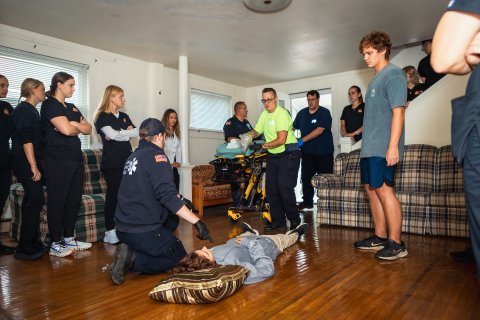 Photo from the Nursing Simulation, Ada EMS arrives