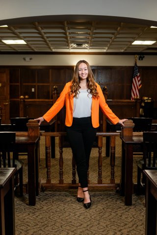 Photo of Sunny in a courtroom