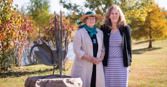 Photo of Melissa Bauman next to Judith Greavu