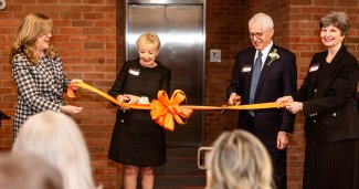 Photo of all the ribbon cutting for the Student Success center for ONU