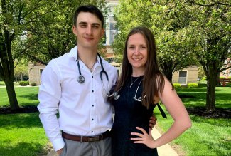 Ohio Northern University nursing graduates James Fisher and Christina Stalla.