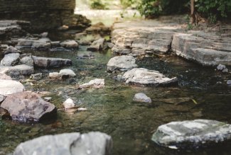 A shallow, rocky stream in Ohio.