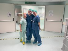 Photo of Alexis and Hayley in scrubs