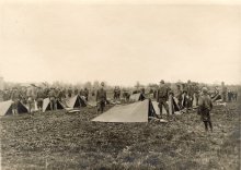Historical Photos from WW1, photo of military men with scattered tents